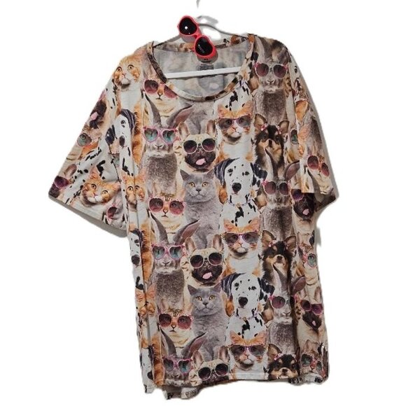 HALLOWEEN CAT & PUG PJ COSTUME WITH SUN GLASSES - Picture 1 of 6